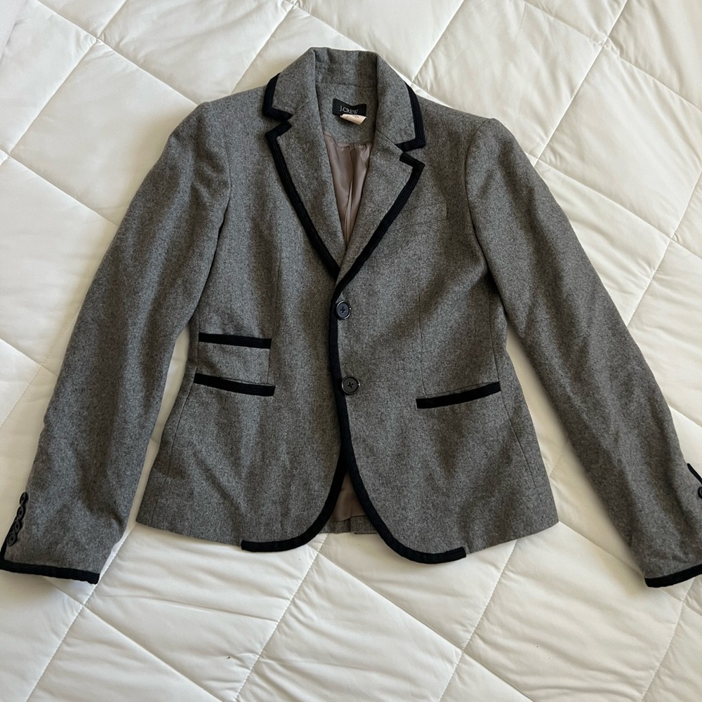 J. Crew Gray Blazer with Black Accents